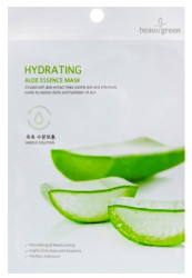Бактерицидна тканинна маска з екстрактом алое соку Beauugreen Premium Aloe Essence Mask, 10 шт