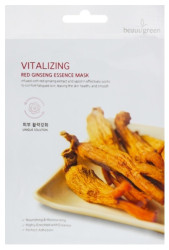Тканинна маска для обличчя з екстрактом червоного женьшеню Beauugreen Premium Red Ginseng Essence Mask, 10 шт