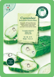 Освіжаюча 3D тканинна маска для обличчя з огірковим екстрактом Beauugreen 3D Cucumber Essence Mask, 10 шт