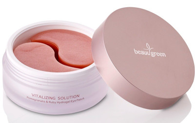 Питательные гидрогелевые патчи с экстрактом граната и рубиновой пудрой большие Beauugreen Pomegranate&Ruby Hydrogel Eye Patch (Big Type), 60 шт