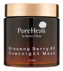 Ночная маска для лица с женьшенем Pureheals Ginseng Berry 80 Overnight Mask, 100млл