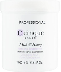 Питательная маска для сухих и поврежденных волос Professional C Cinque Salon Milk & Honey Mask, 1000 мл