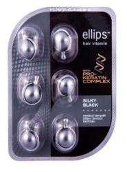 Витамины для волос "Шелковая ночь" с про-кератиновым комплексом Ellips Hair Vitamin, 6x1мл