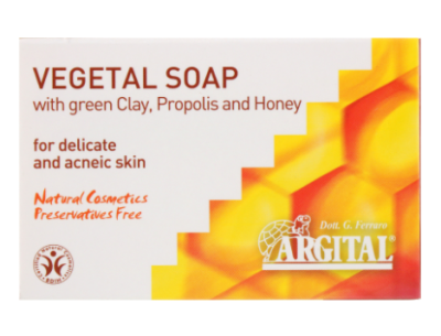 Растительное мыло с зеленой глиной, прополисом и медом Argital Vegetal Soap with Green Clay Propolis and Honey, 100 г