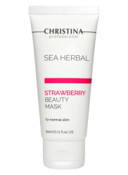 Полунична маска краси для нормальної шкіри Christina Sea Herbal Beauty Mask Strawberry
