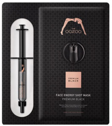 Премиум маска с высокой концентрацией растительных экстрактов The Oozoo  Face Energy Shot Mask Premium Black