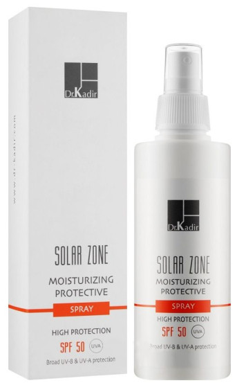 Спрей зволожуючий захисний SPF50 Dr. Kadir Solar Zone Moisturizing Protective Spray, 125 мл