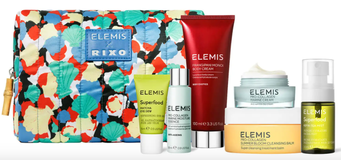 ELEMIS x RIXO On-The-Glow Essentials - Лимитированный набор бестселлеров в дизайнерской косметичке для Нее