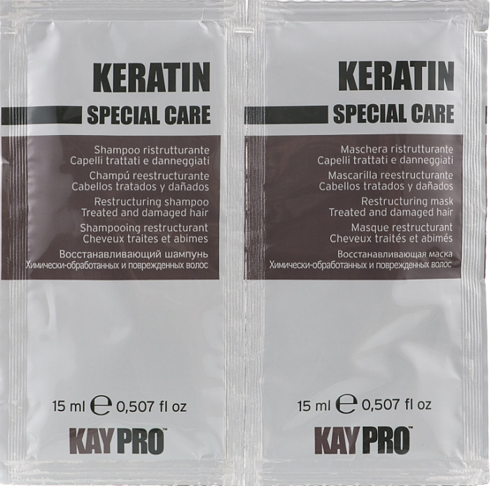 KayPro Keratin Шампунь+Маска с кератином 15+15 мл