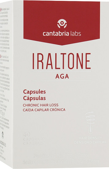 Капсули для лікування випадання волосся Cantabria Iraltone Capsules Aga, 60 шт