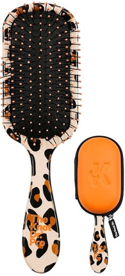 Расческа с чехлом, леопард The Knot Dr. The Patterned Pro Leopard With Orange Headcase