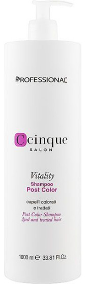 Шампунь для защиты цвета окрашенных волос Professional C Cinque Salon Vitality Post Color Shampoo, 1000 мл