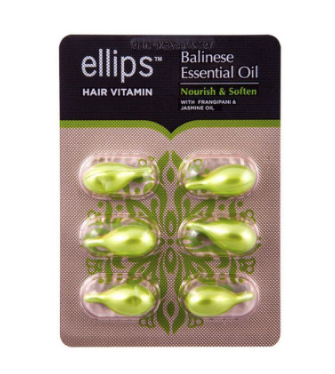 Витамины для волос Ellips Hair Vitamin Питание и Мягкость Бали с маслом Плюмерии и Жасмина 6 x 1 мл