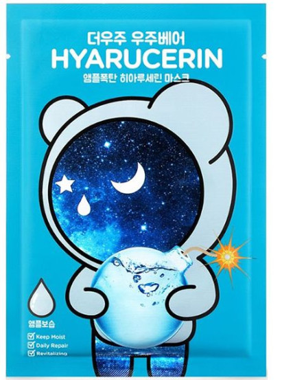 Тканинна маска для інтенсивного зволоження з гіалуроновою кислотою The Oozoo Bear Hyarucerin Ampoule Mask