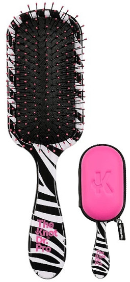 Расческа с чехлом, зебра The Knot Dr. The Patterned Pro Zebra With Pink Headcase