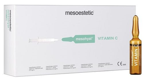 Антиоксидантный коктейль для интердермальной биоревитализации Mesoestetic  mesohyal VITAMIN C, 1 x 5 мл